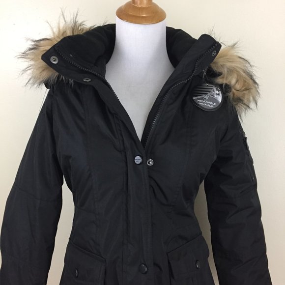 NWOT STEVE MADDEN GIRL Zip Pocket Removeable Fur Hood Parka Coat Jacket - Picture 9 of 14